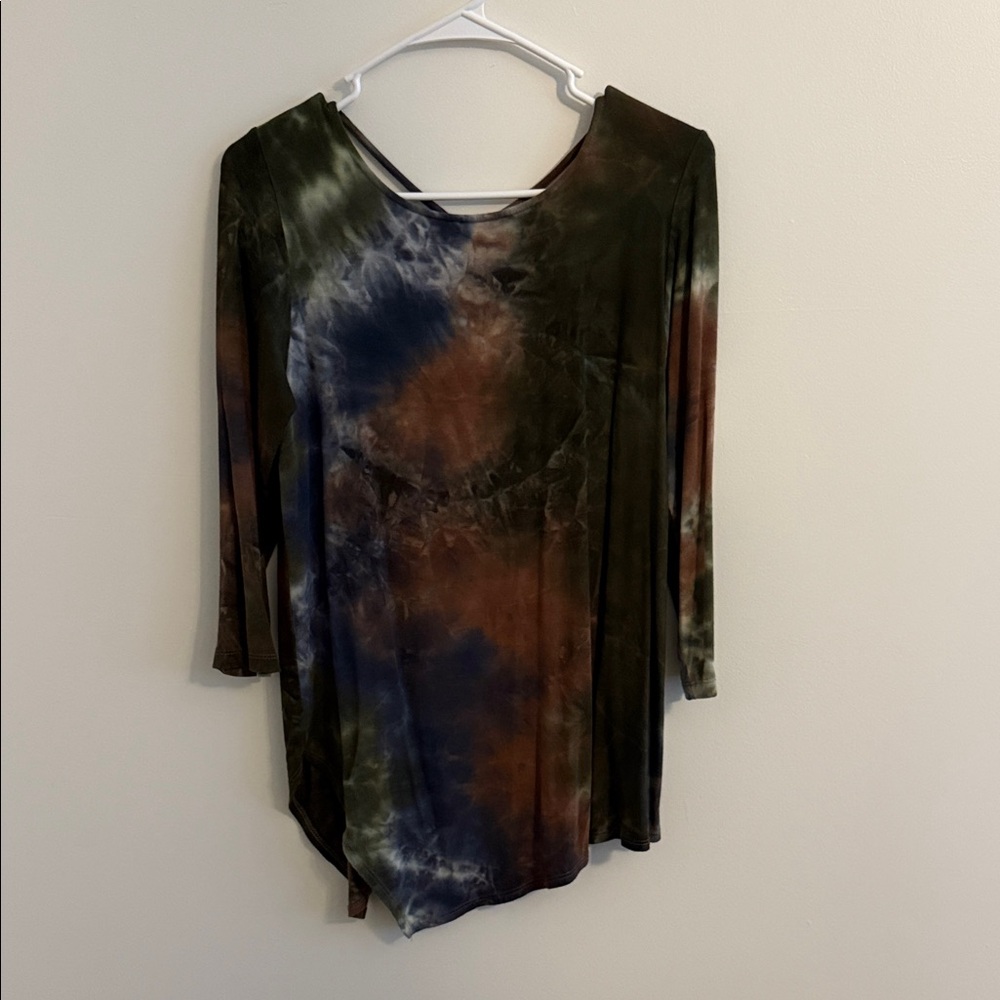 Karen Kane Earthy Tie-Dye Long Sleeve Top